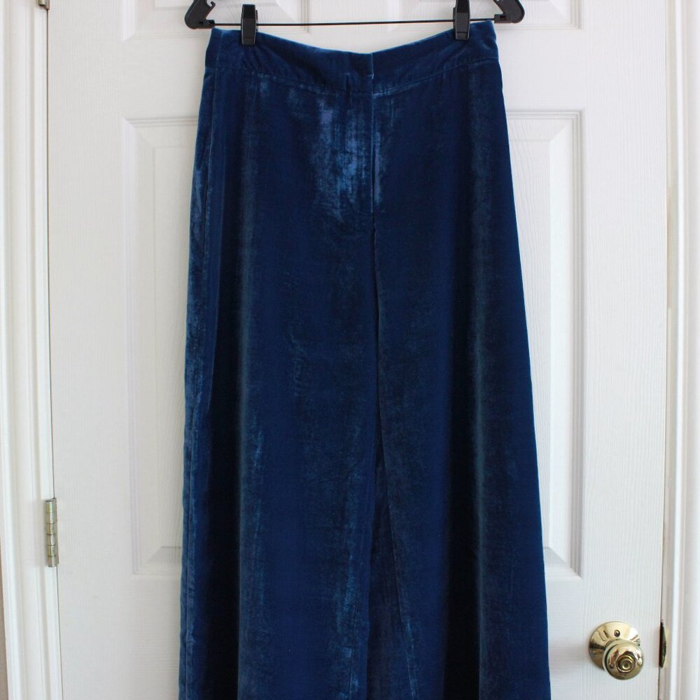 Julia Amory Julia Velvet Wide Leg Pants and Tess Vest Set in Azure Blue - Picture 12 of 16